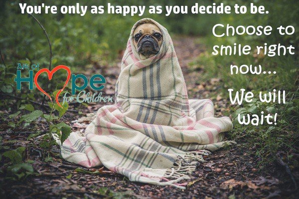 AbusedKids's tweet photo. You're only as happy as you decide to be. Choose to smile right now, we will wait. #TwitterHug #ArkofHope https://t.co/lrgDycKuqZ