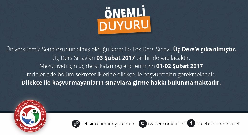ÖNEMLİ DUYURU!