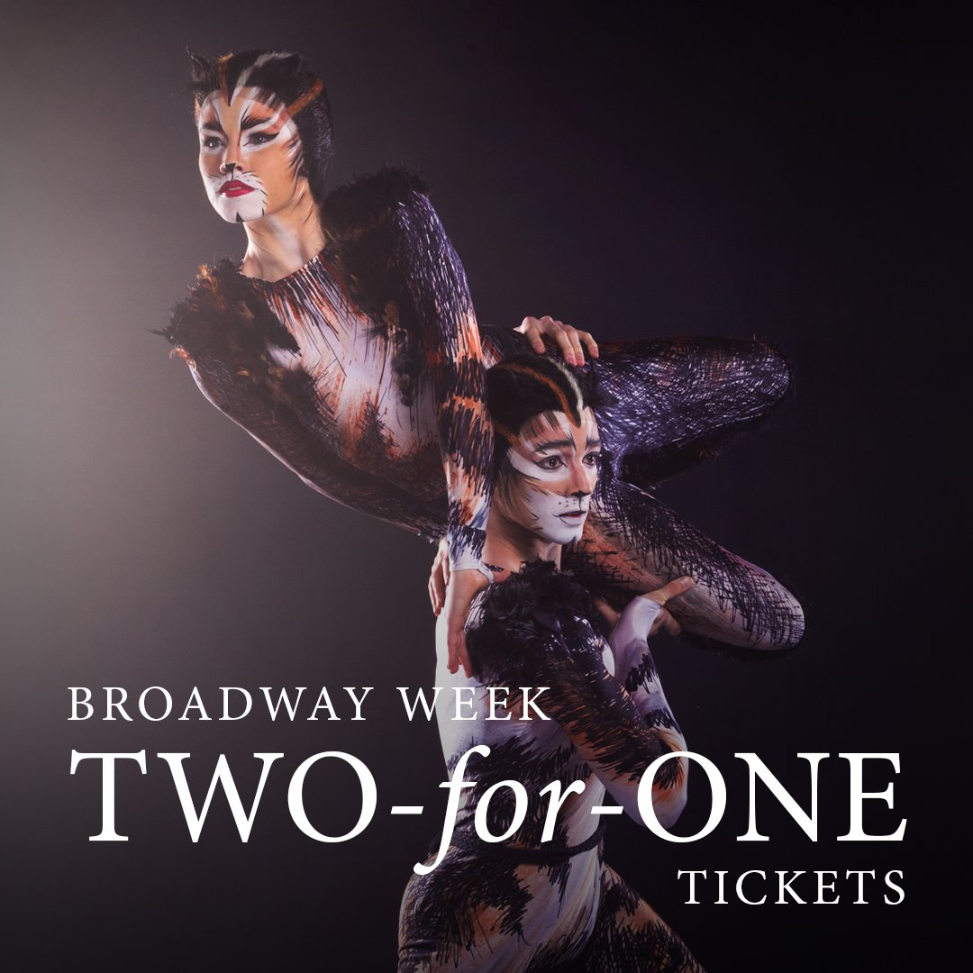catsthemusical's tweet photo. Get 2-for-1 TICKETS to #CatsBroadway for purrformances through 2/5 ONLY! 🐾 Shop Broadway Week now: https://t.co/d4sAwpY98V https://t.co/S9KbzdEbw3