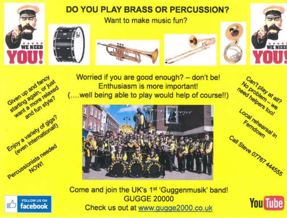 gugge2000's tweet photo. @WimborneTIC Gugge 2000 are looking for more members! Percussion and brass positions available now!!! https://t.co/kAp2udk7pD