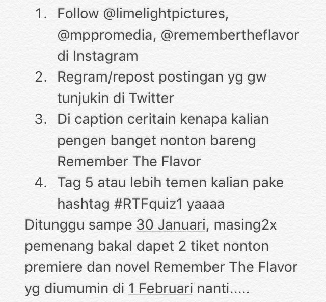 TarraBudiman's tweet photo. Regram -> https://t.co/ggl5tt8D0Y dan ikutin 4 cara gampang ini buat dapet tiket premiere dan novel Remember The Flavor..gaaasss!! https://t.co/HGiY0SHjZW