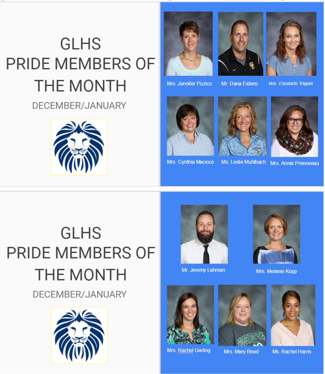 Congratulations to our GLHS Staff Pride Members of the Month!!! <a href="/GLHSLions/">Gahanna Lincoln HS</a> #WeAreLions