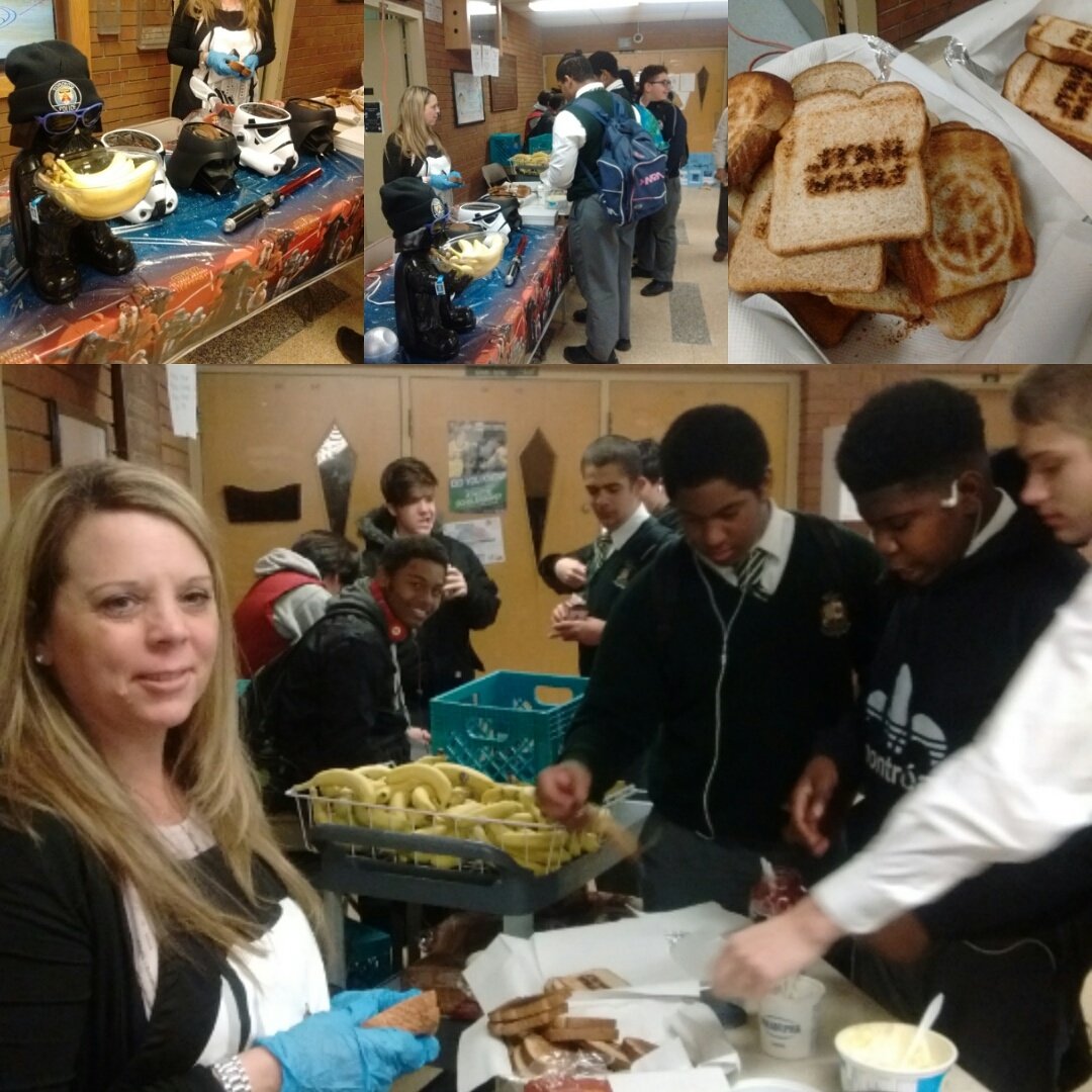 StarWarsCop's tweet image. It's Tuesday &amp;amp; the #breakfastprogram is back at Chaminade College Ss. Truly appreciate moments like this to start of the day with students.