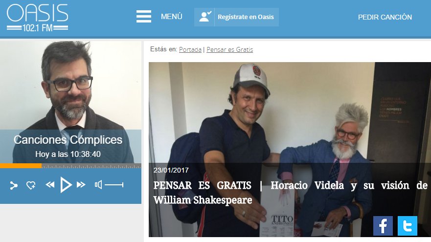 Escucha la entrevista de Federico Sánchez a Horacio Videla en radio Oasis.

goo.gl/rbsCp2