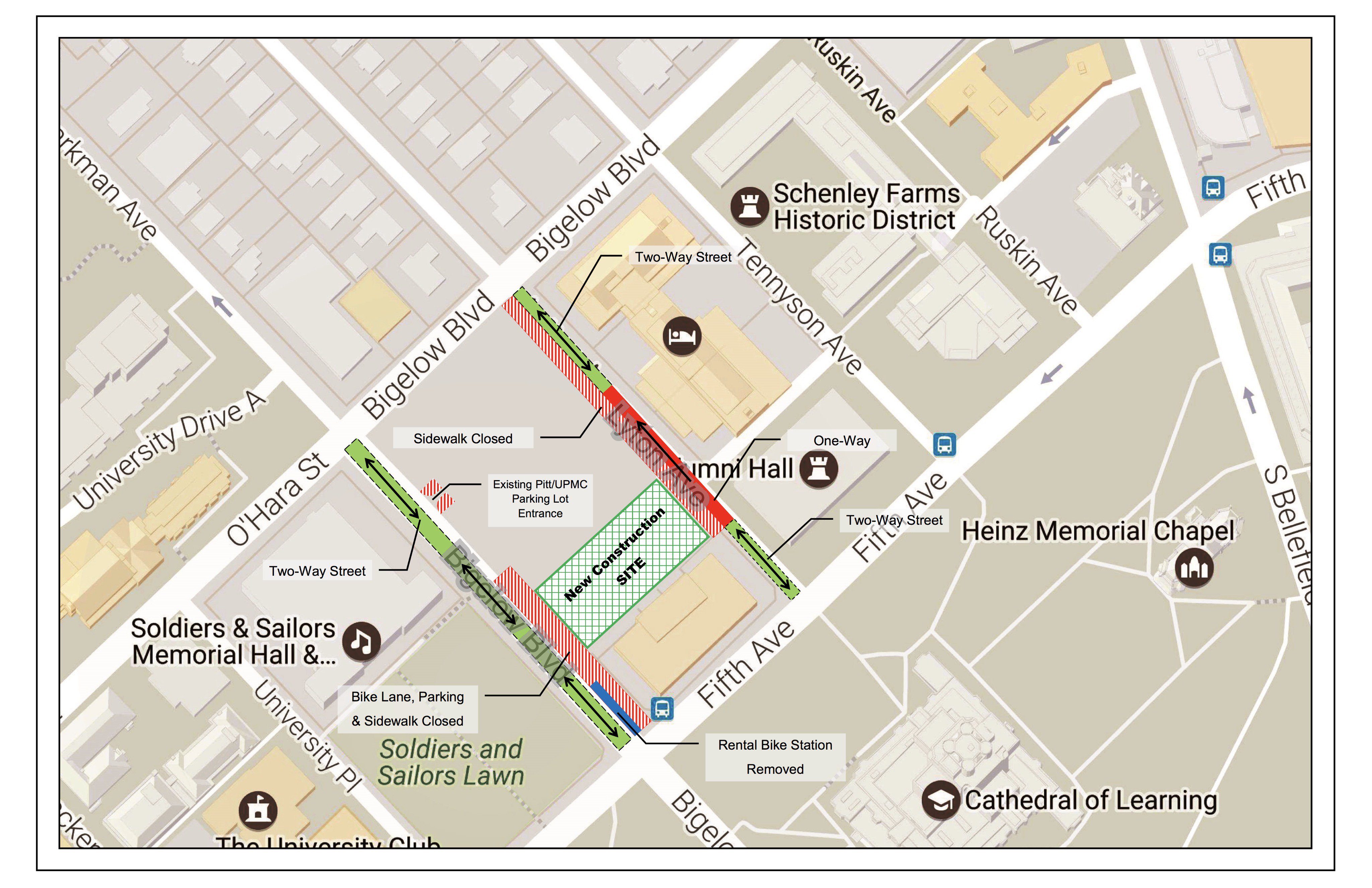 Directions To University Of Pittsburgh University Of Pittsburgh On Twitter: ".@Pitttweet Update: Map Attached.  Https://T.co/Upwyvzzixy" / Twitter
