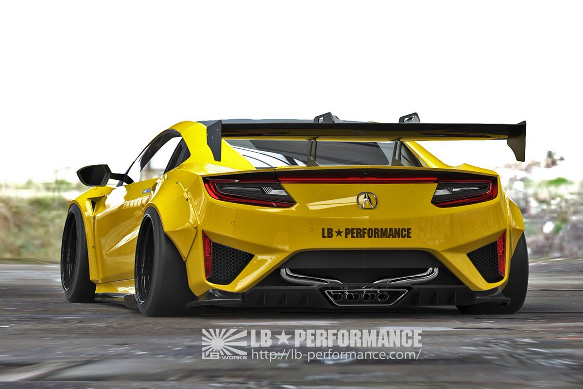 Новый Acura NSX (Honda NSX) в обвесе от LB Performance (Liberty Walk).3,5 твин-турбо V6 с тремя электромоторами. 573 л.с. и 645 Нм