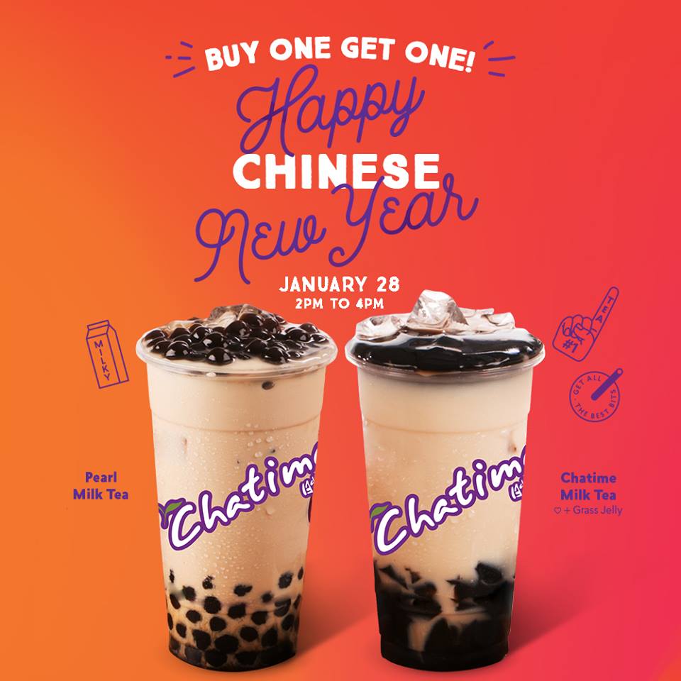 Celebrate Chinese New Year with a Buy1Take1 Promo from <a href="/ChatimePH/">Chatime Philippines</a>! Just order any Chatime drink &amp; get 1 regular-sized drink featured below 👍