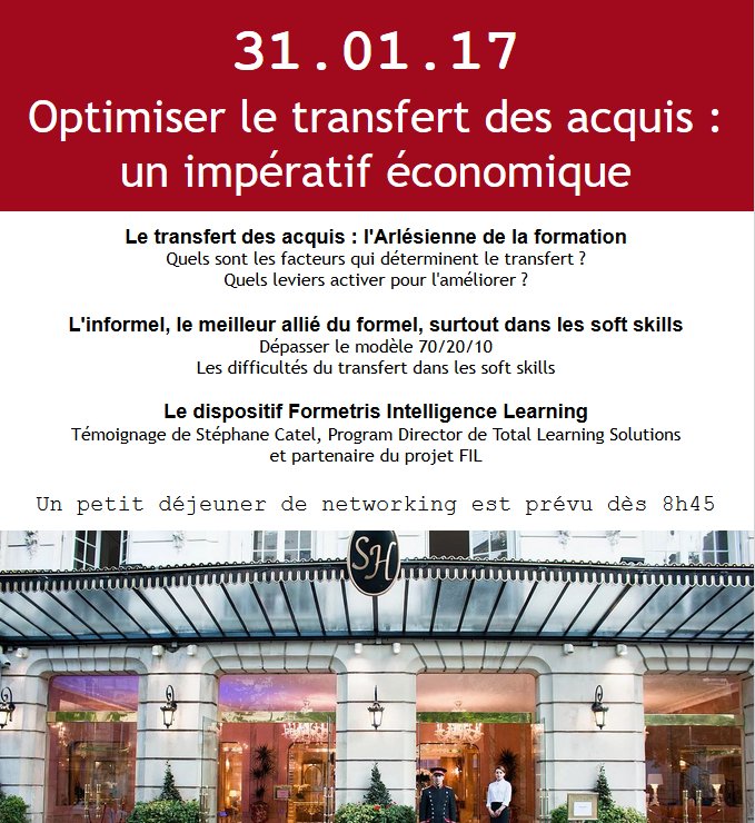 formetris's tweet photo. Dernières places pour notre conférence : 'Optimiser le transfert des acquis,un impératif économique' https://t.co/QIbj8sF7Xa #filearning https://t.co/4XaZSkL3ZY