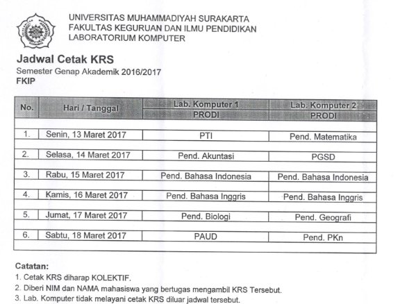 PendGeoUMS's tweet photo. Jadwal Cetak KRS Pendidikan Geografi FKIP UMS https://t.co/inJgh4mIDK