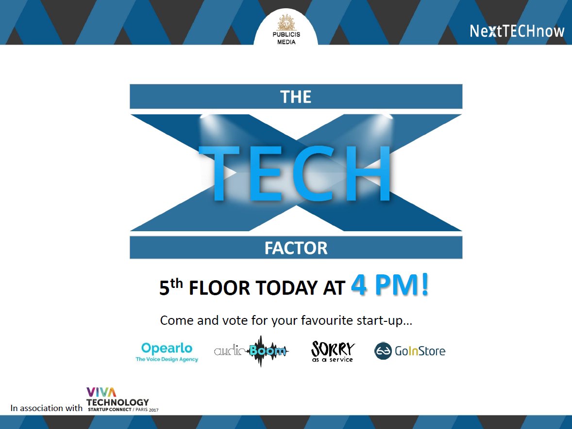 jimkite_PM's tweet image. #NextTECHnow starts 2017 with #TechFactor @audioBoom @OpearloVoice @GoInStore @SorryAsAService + @alexwoodcreates +
@VivaTech latest
