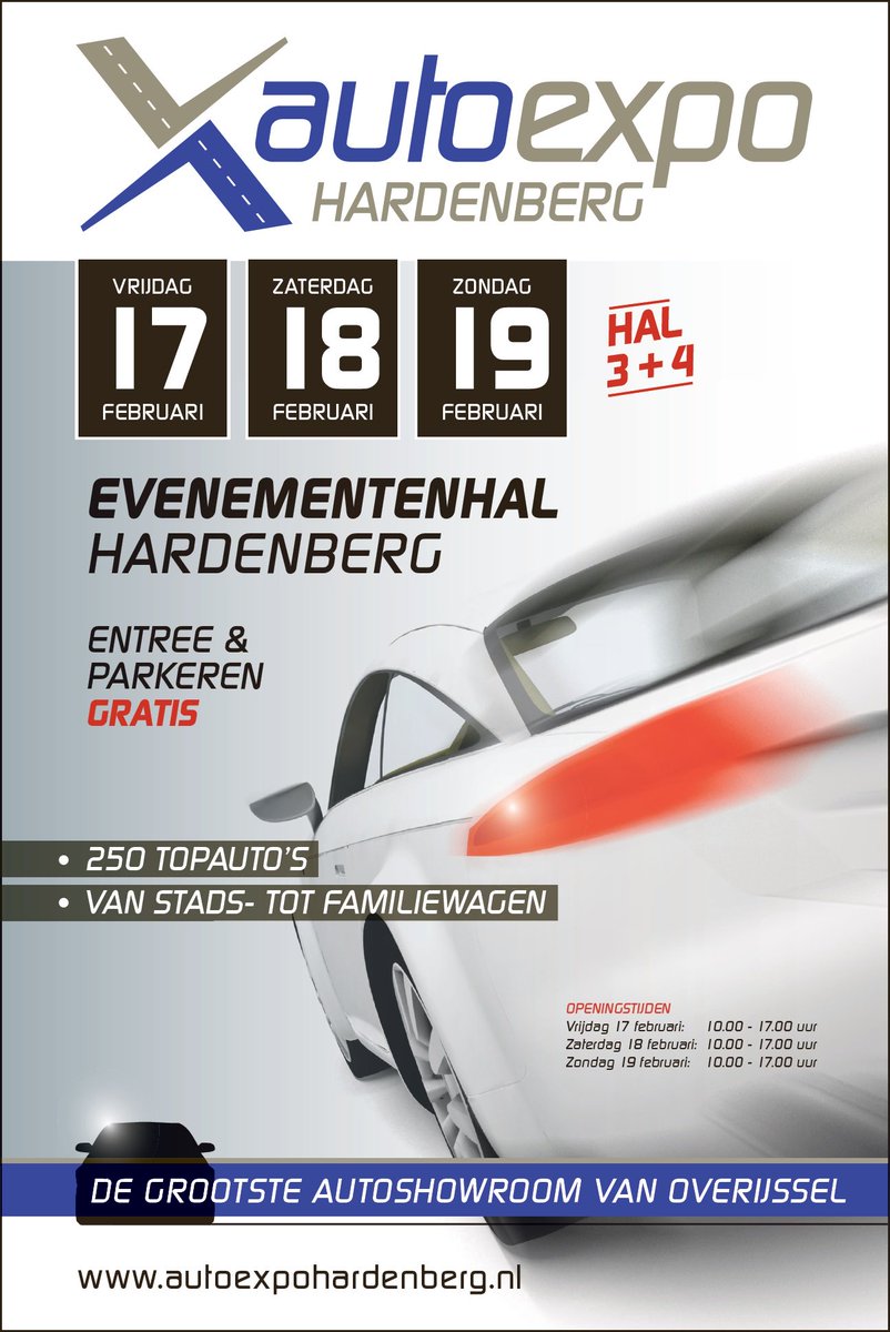 EvenementenHB's tweet photo. @Evenementenhal Hardenberg wordt 17, 18 en 19 februari omgetoverd tot een waar autoparadijs met de nieuwste automodellen en occasionauto’s. https://t.co/LZfD9xdJod