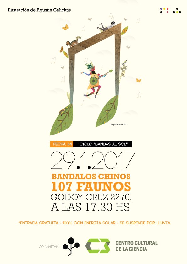 sintesun's tweet photo. Este domingo @BandalosChinos y 107 Faunos sonarán 100% con energía solar en el Centro Cultural de la Ciencia. ¡Los esperamos! https://t.co/9Lz1by4bIB