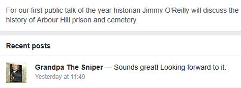 CobblestoneDub's tweet photo. First @D7History talk of 2017 'History of Arbour Hill Prison &amp; Graveyard' with Jimmy O'Rourke https://t.co/Bx0Cb52JvP #Dublin #IrishHistory https://t.co/OhgoTC0B5Q