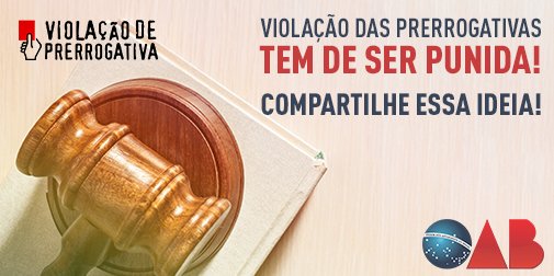 CFOAB's tweet photo. A violação das prerrogativas tem de ser punida! Compartilhe essa ideia. #PenalizaçãoJá 
#PrerrogativasDaAdvocacia https://t.co/ZFN6dWwMot