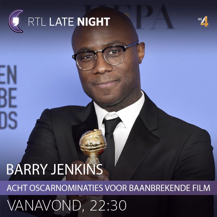 rtltonight's tweet photo. Regisseur Barry Jenkins (@BandryBarry) vertelt vanavond over de taboedoorbrekende en met Oscarnominaties overladen film #Moonlight! #RTLLN https://t.co/P0AMi1kARw