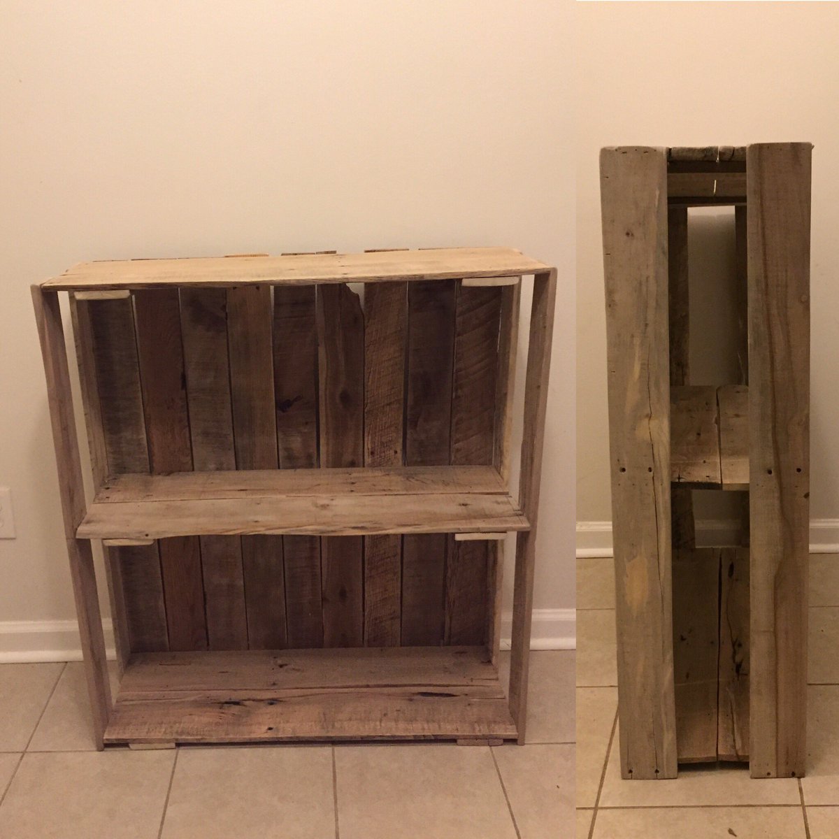 Everwilde_'s tweet photo. Check out this great #palletshelf handcrafted for @callielong85. What a fun project to work on. #handmade #dowoodworking #woodworking #diy https://t.co/Ok16RdL3Uq