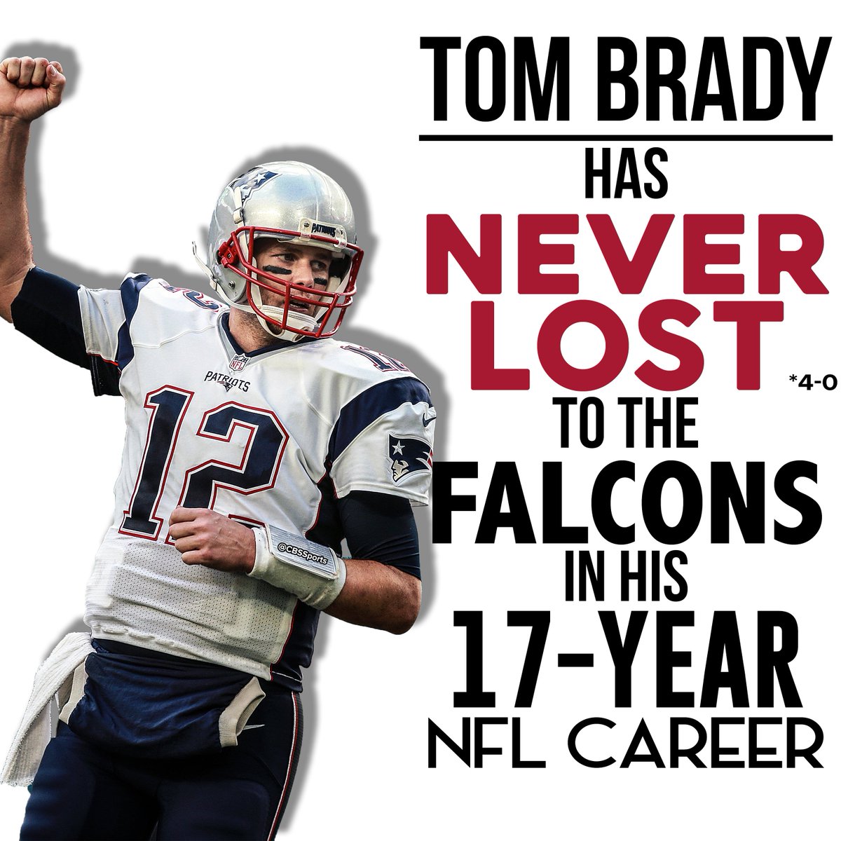 CBSSports's tweet photo. Tom Brady has ALWAYS had the Falcons number. https://t.co/VDKzh5KD7e