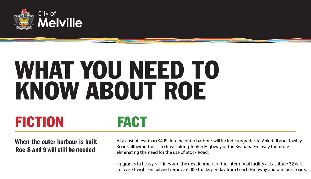 NoRoeEight's tweet photo. #noroe8 Fact or Fiction @WetlandsWatcher @RethinkTheLink @jarrahdale1 @lynnmaclaren @noRoe8 @cityofmelville @AlannahMac @SenatorLudlam https://t.co/Hlx8YwMWdr