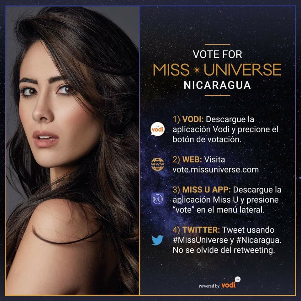 VOSTV's tweet photo. ⬇   VOTA POR NUESTRA PINOLERA ⬇    @marinajacoby 👑  😍  #Nicaraguaquierecorona #MissUniverse #Nicaragua https://t.co/WEwbET88cV