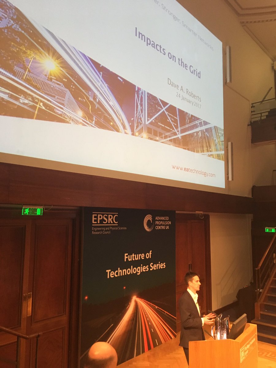 Dave Roberts from EA discusses grid impact of electric vehicles at the Royal Institution <a href="/theapcuk/">Advanced Propulsion Centre UK</a>