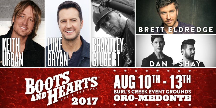 BootsandHearts's tweet photo. Announcing our THIRD headliner for #Boots2017, @BrantleyGilbert with @BrettEldredge and @DanAndShay! Grab your tix! https://t.co/76lJAQbDB8 https://t.co/VAa9rxX6x2