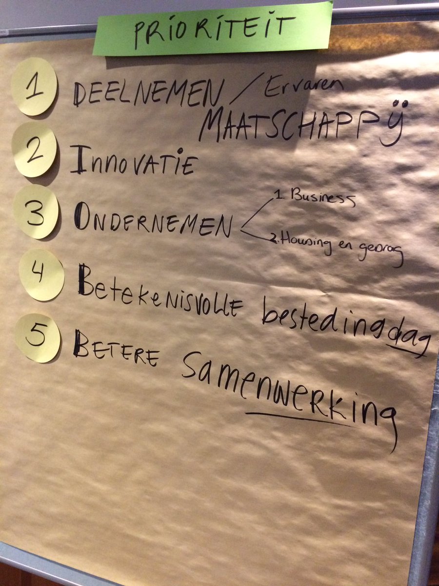 TempelmanMH's tweet photo. Speerpunten nav herijken #visie Arbeid&amp;Activiteit. #focus #energie #passie #samen @sHeerenLoo https://t.co/HFbiztpwWz