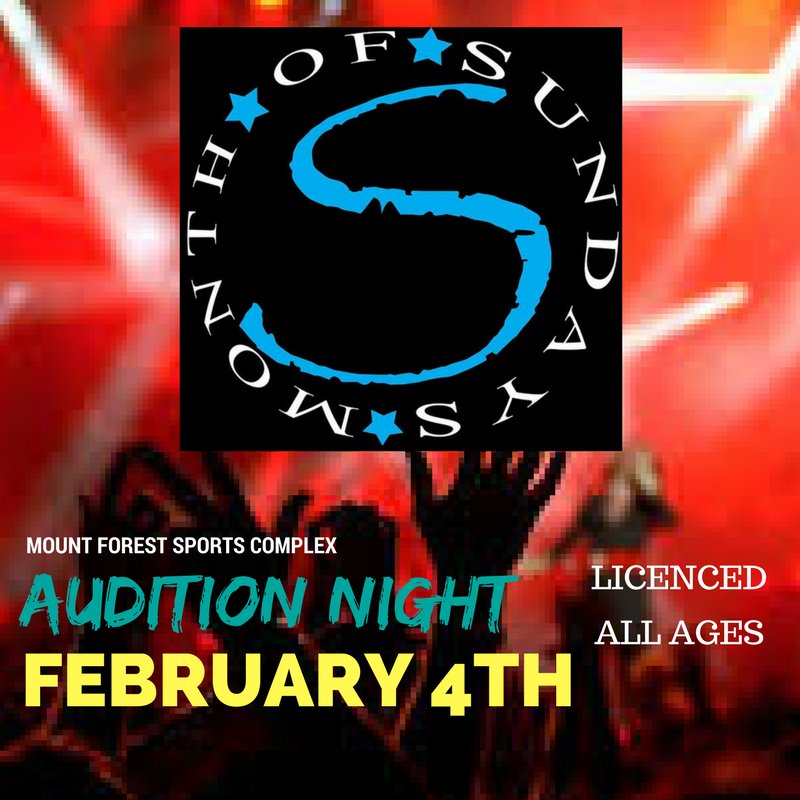 Audition Night Line Up is set and who are our auditions opening for? None other than <a href="/Sundays_Band/">Month Of SunDays</a> doors open at 7! #Seeyouthere #Audition