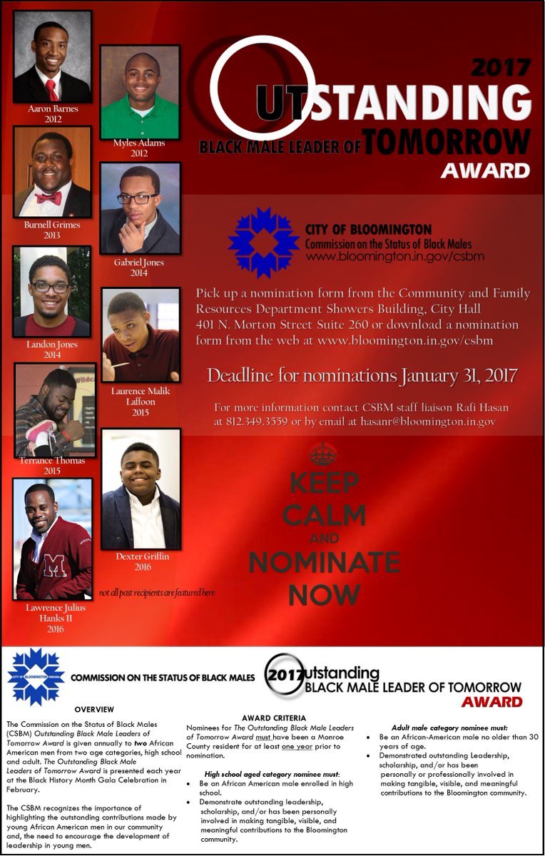 Know an Outstanding Black Male in Bloomington? Nominate him today!