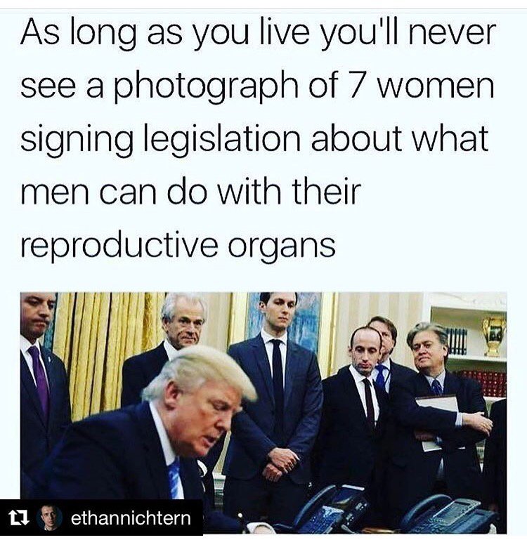 Kyra_Panchenko's tweet photo. Rich white men signing away women's rights! #mybodymychoice #WomensMarch #protestrump #gopsucks #impeachtrump https://t.co/eTcUfhMYml