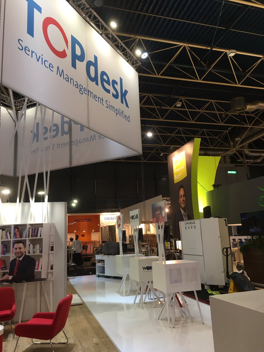 TOPdesk_NL's tweet photo. We zijn er klaar voor! We hopen u deze week te mogen verwelkomen met een lekker kopje koffie! #beursfacilitair @IbisSoftware #worcade https://t.co/frLfL3epsE