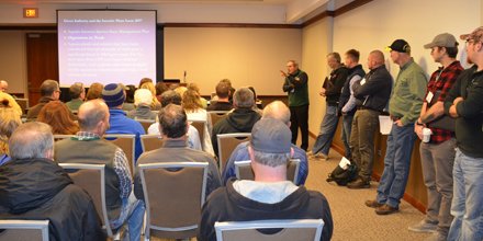 MichiganNLA's tweet photo. You've got to get there early if you want a seat in one of Dr. Bob Schutzki's sessions. Invasive plants--a hot button issue at #GLTE. https://t.co/zDMt2NydJ6