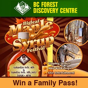 Enter to WIN a Family Pass to BC Forest Discovery Bigleaf Maple Syrup Festival on Feb 4 or 5 ow.ly/3tkm308h4oe <a href="/bc_fdc/">BC FDC</a>