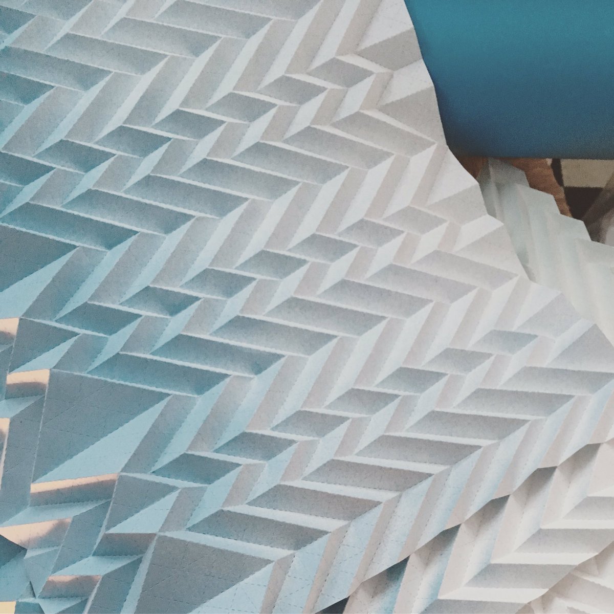 Blue gradient of folds...