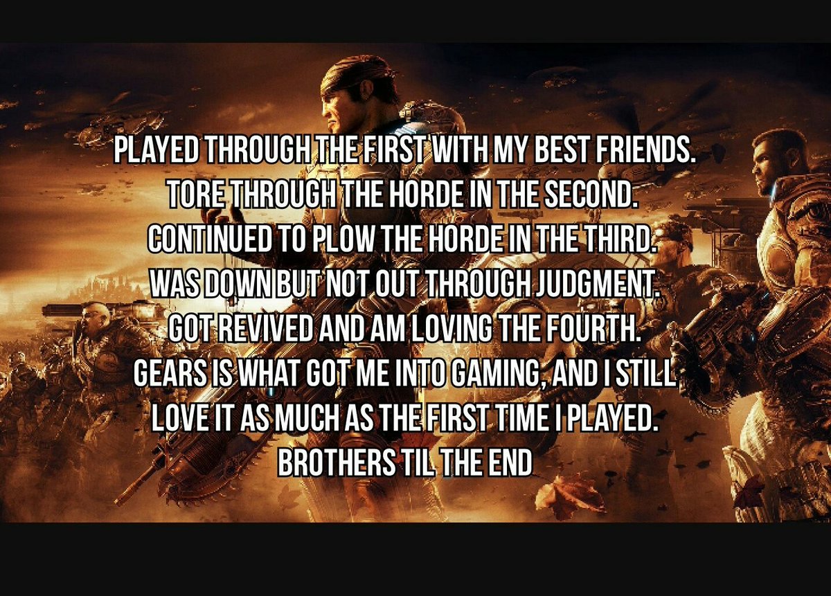kdm_prod_33's tweet photo. Been with the franchise since the beginning. Hundreds of memories and loads of friends made in the last decade. Thx GOW
#10YearsofGears https://t.co/vTPsR6aCVZ