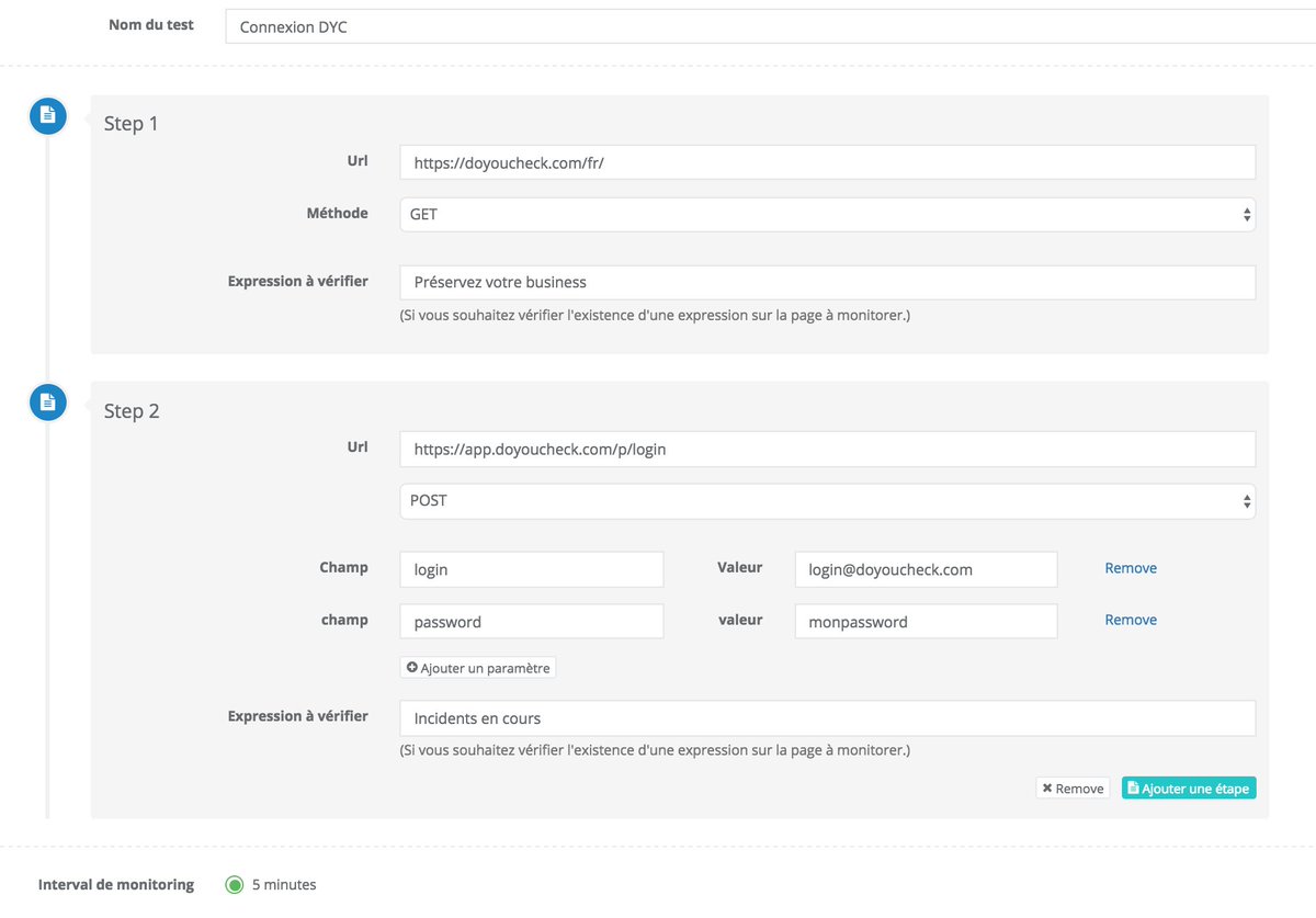 Construire un monitoring de scénario HTTP ? Facile avec la feature en cours de dév :) Bientôt sur doyoucheck.com