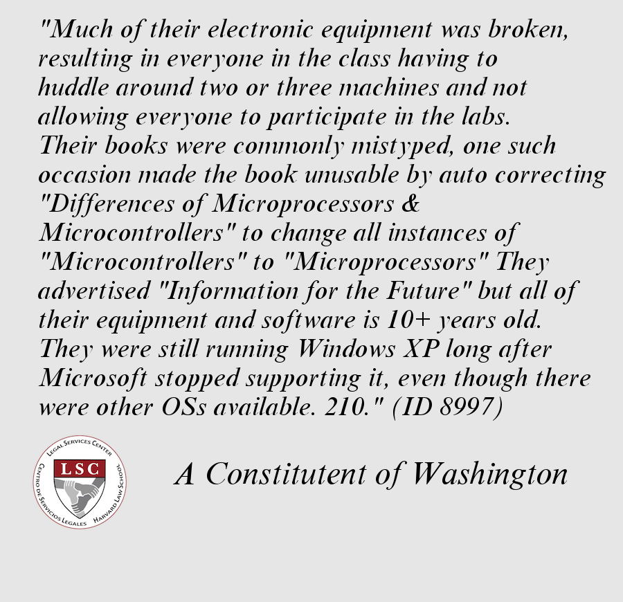 LSCatHarvardLaw's tweet photo. @PattyMurray Testimony abt #TheRealITT frm your constituents RT @USEdGov if you support ITT students #4Profit https://t.co/GuYSQxqIo0 https://t.co/1x1EpxNgxE