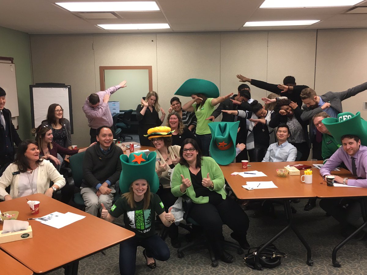 jcrosilla's tweet photo. No dabbing... no dabbing... okay fine let's all dab! #gottahavefunatwork #bestbest @DerekTurner_TD @RussAnderson_TD @SeanHopkinsYYC https://t.co/30B83YDESt