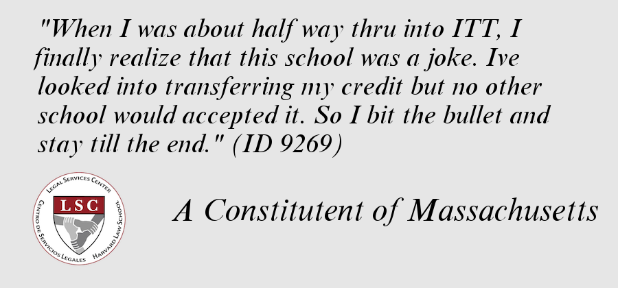LSCatHarvardLaw's tweet photo. @SenWarren Testimony abt #TheRealITT frm your constituents RT @USEdGov if you support ITT students #4Profit https://t.co/zR70teiLAM https://t.co/vDR7GpcOUq
