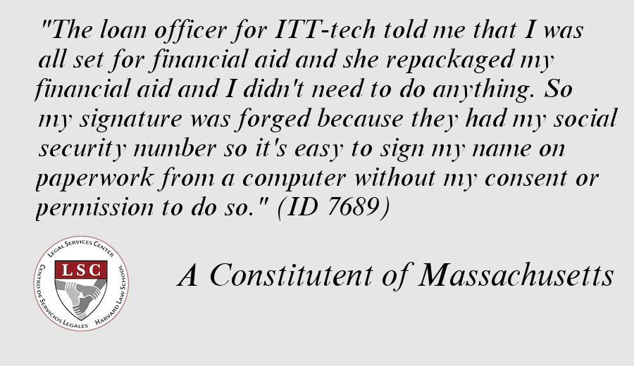 LSCatHarvardLaw's tweet photo. @SenWarren Testimony abt #TheRealITT frm your constituents RT @USEdGov if you support ITT students #4Profit https://t.co/zR70teiLAM https://t.co/wd8C0PrDQ8