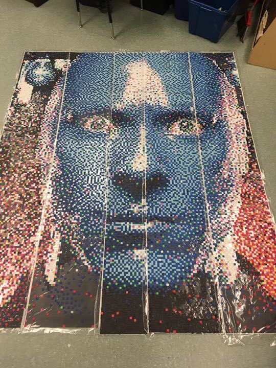 sensoryarts's tweet photo. 200 students w/#autism raising awareness through the arts. 75k tile mosaic @bluemangroup 3 week progress #lightitupblue @JosephLeeSchool https://t.co/1MVebGxdwv