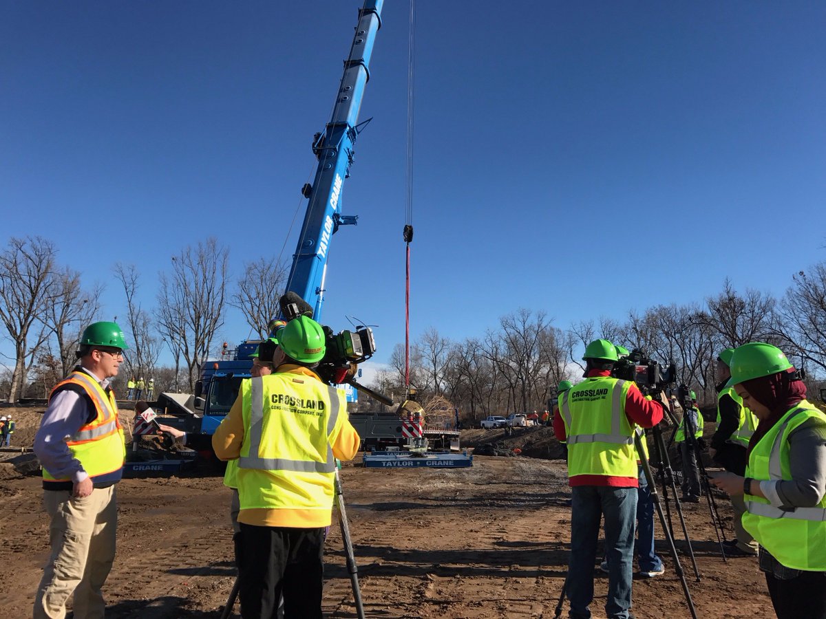 GatherTulsa's tweet image. Crews are on site as we begin planting almost 5,800 trees! The first tree being planted is a beautiful Pond Cypress that came from @Dftrees.