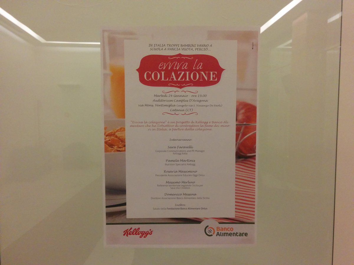 Tra pochi minuti a #Catania parliamo del progetto "Evviva la colazione" che ha portato tanto cibo ai più piccoli. #colazione