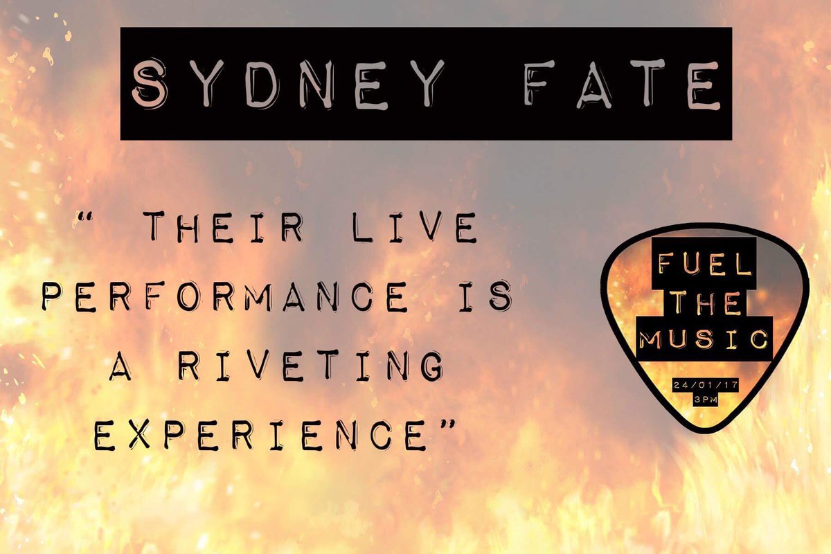 FuelTheMusic_'s tweet photo. Not long now until @Sydney_Fate!!! @FuelCardiff #FuelTheMusic https://t.co/QOrNUxtVQt