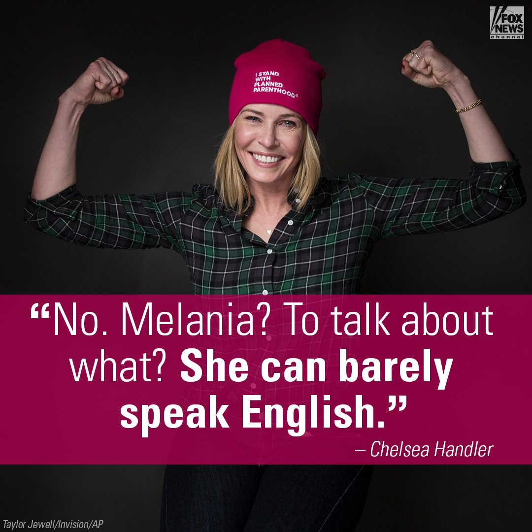 FoxNews's tweet photo. On the same day that @chelseahandler led the #WomensMarch, she also attacked @FLOTUS for her English. https://t.co/Rl442d1epI https://t.co/B5TCkvr4Al