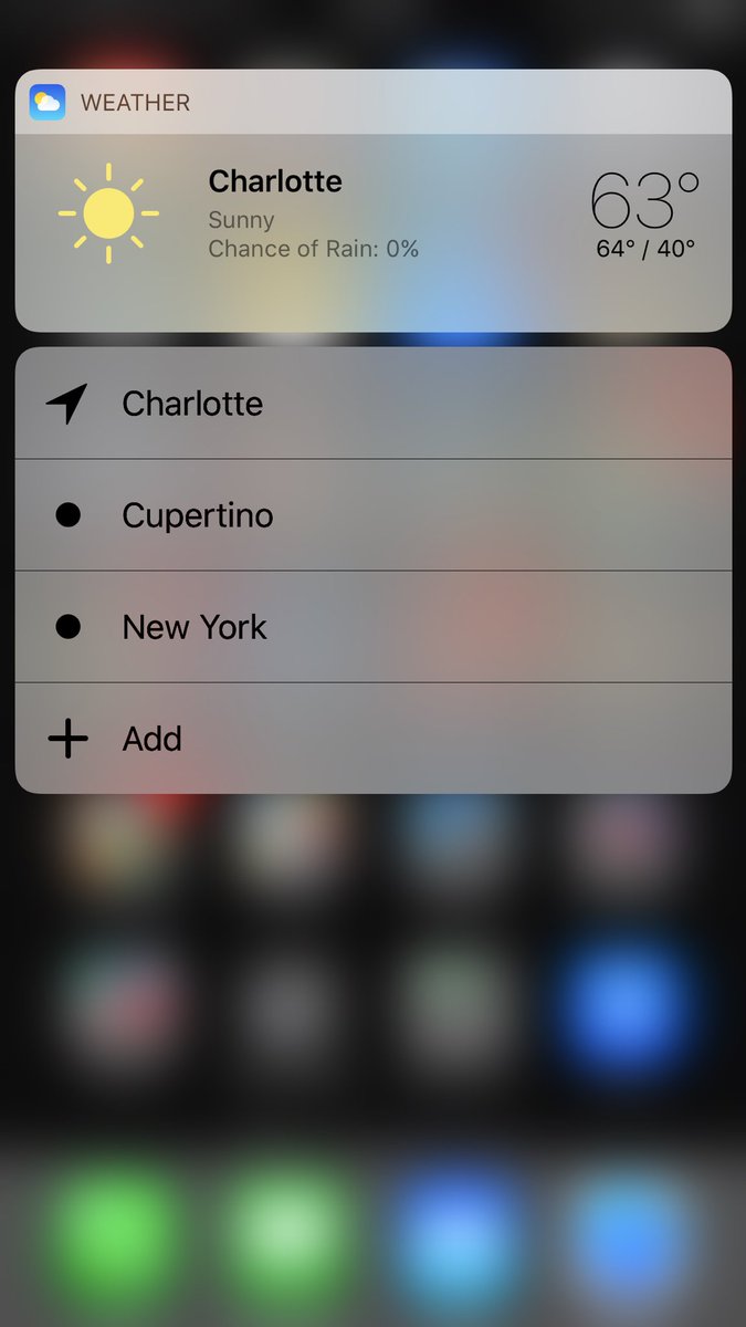 John011235's tweet image. Sexy! New 3d touch in weather app! #iOS103DevBeta1