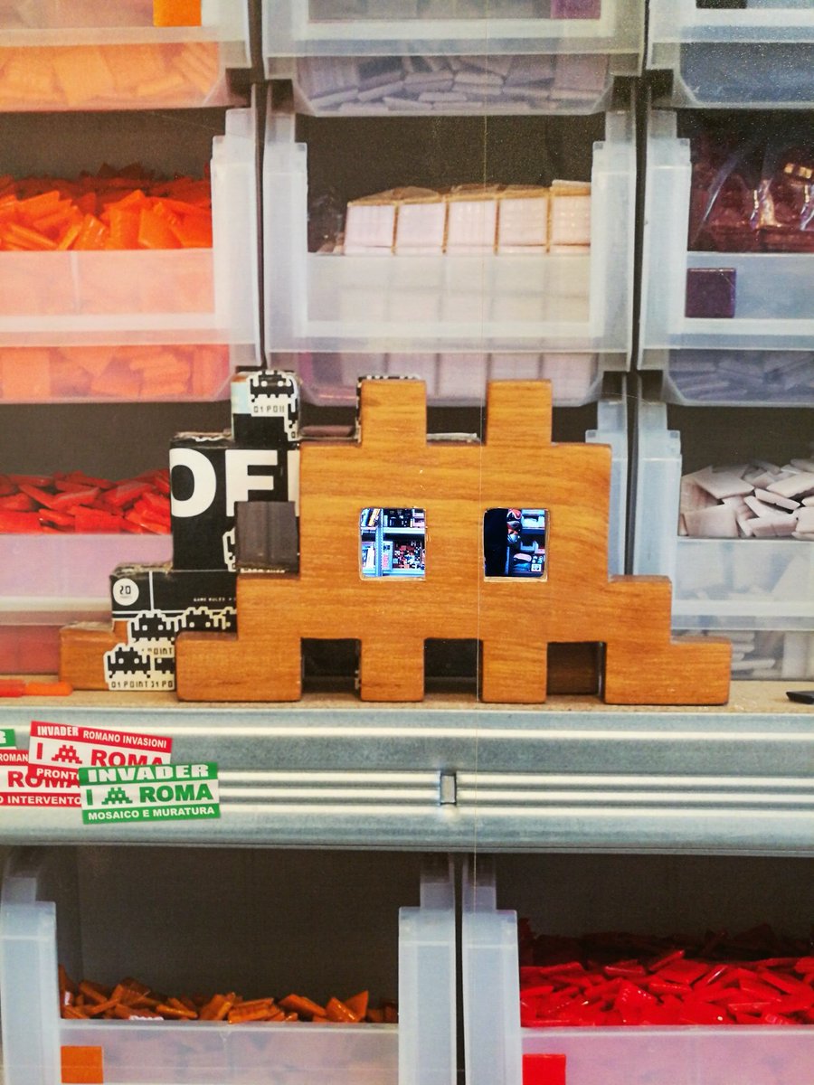 SebGaff's tweet photo. Sans doute l'Expo de l'année pour les petits et grands enfants . #HelloMyGameIs by #invader . Ludique divertissante live from space ! https://t.co/d54GORYEL7