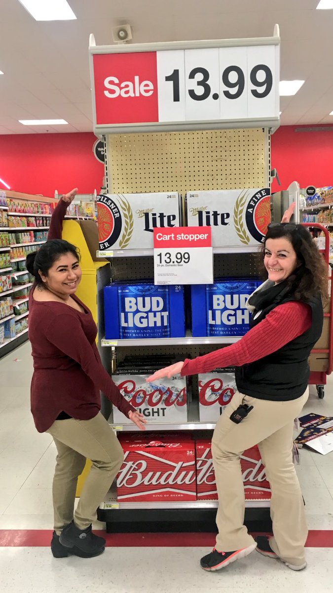 Our TMs are ready for the #Superbowl with our new beer endcap! #Football #Sales #Beer