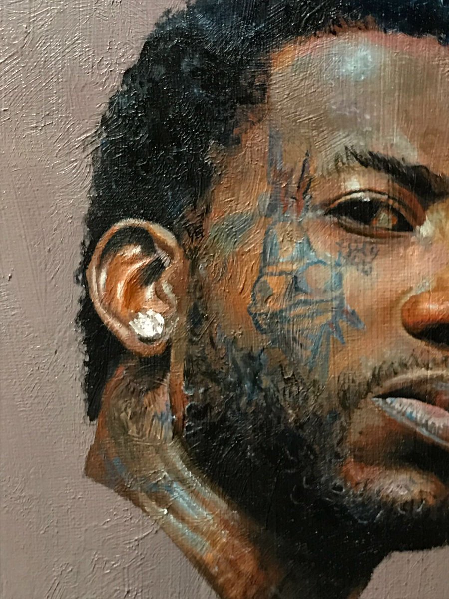 TyRemiArt's tweet photo. Got around to finishing my oil painting of Gucci Mane today, let me know what you think 🍦🎨 https://t.co/EwHuX0fkr6