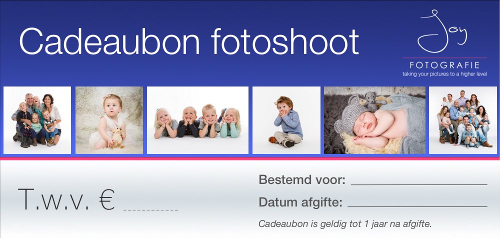 Binnenkort een verjaardag en heb jij nog een cadeau nodig? De cadeaubon van Joyfotografie is het perfecte cadeau! joyfotografie.com/webshop/