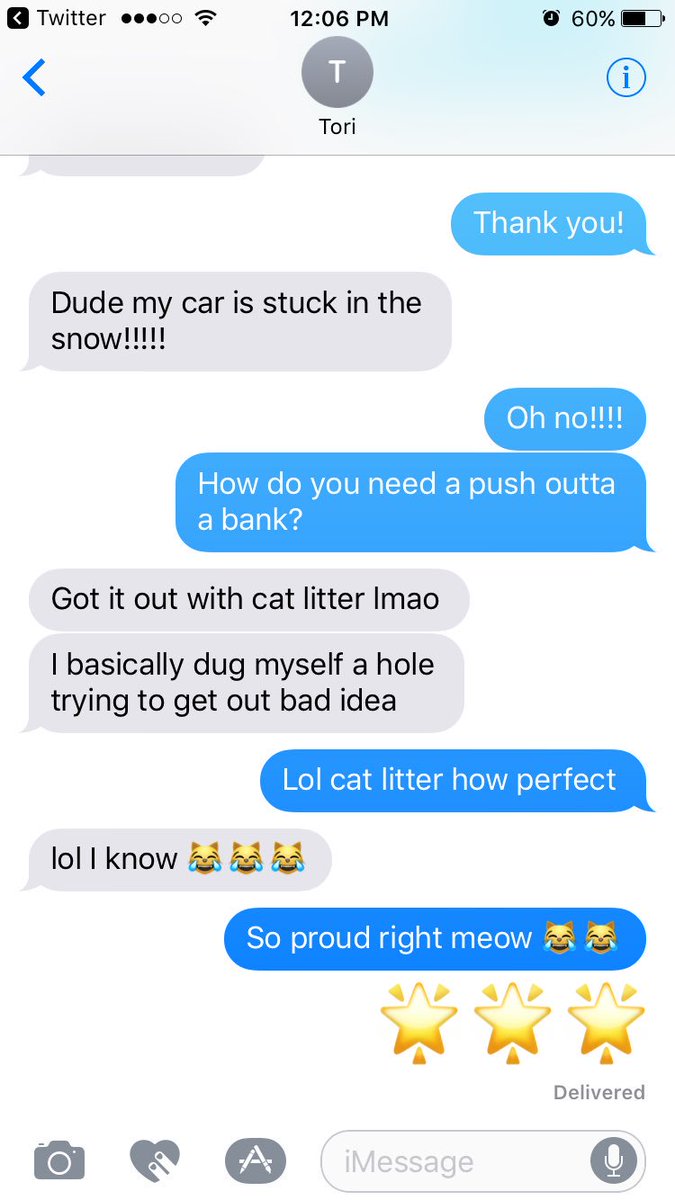 Natasha_Rapp's tweet image. My older sister got her car unstuck from the snow with cat litter 😹 I am so proud of that cat lady